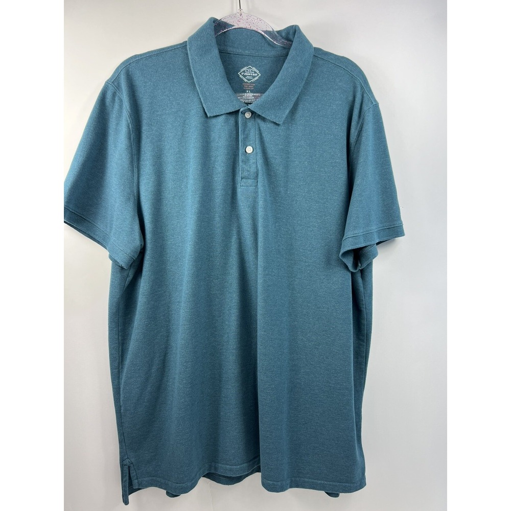 St. John's Bay Polo Shirt Men's Size XL Green/Blue Short Sleeve